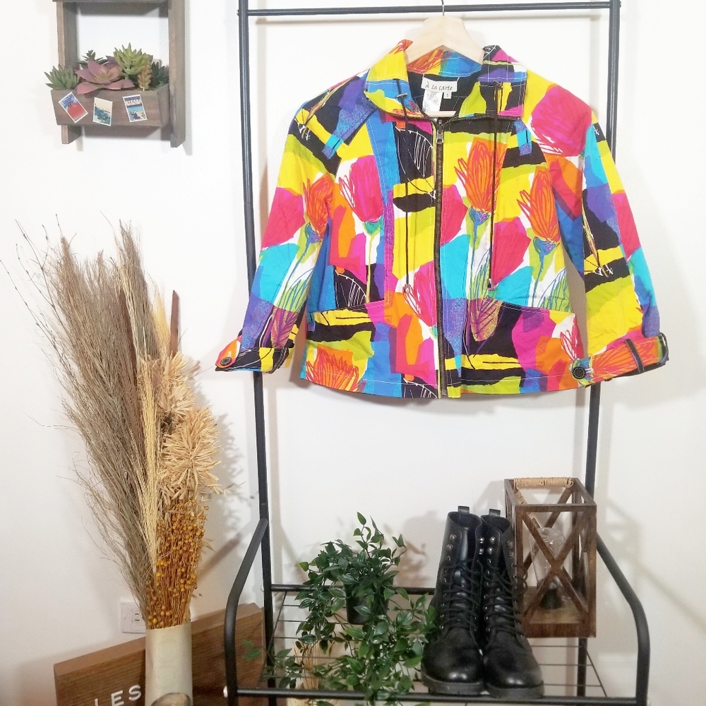a la carte Statement Colorful Zip-Up Jacket - Streetstyle